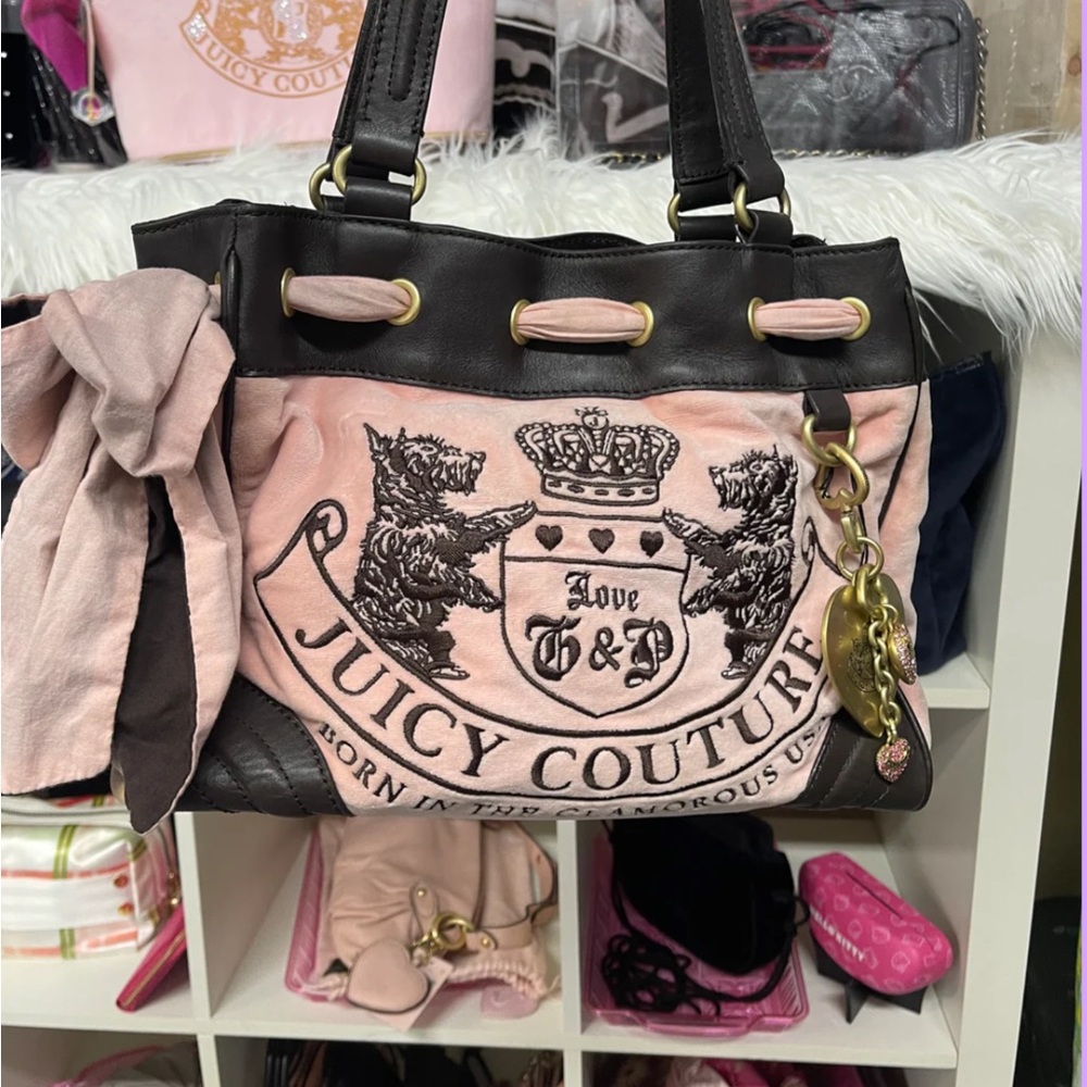 Juicy Couture Pink and Black Tote Bag